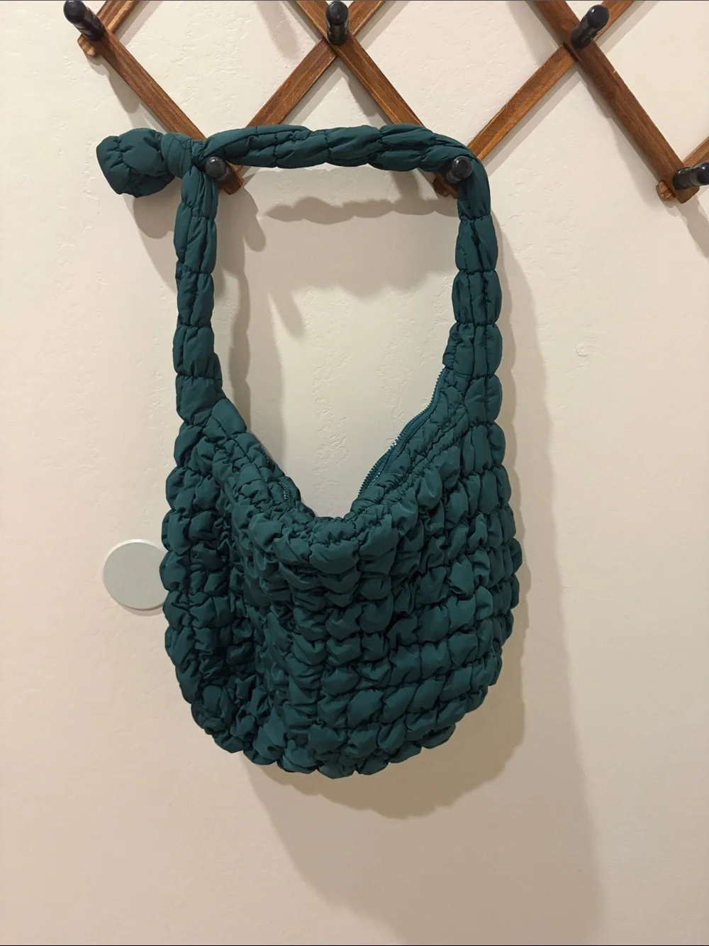 Source Unknown Teal Braided Knot-Handle Shoulder Bag